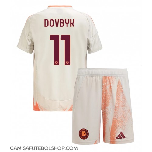 Camisa de time de futebol AS Roma Artem Dovbyk #11 Replicas 2º Equipamento Infantil 2024-25 Manga Curta (+ Calças curtas)